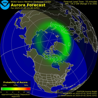 Current Northern hemispheric power input map