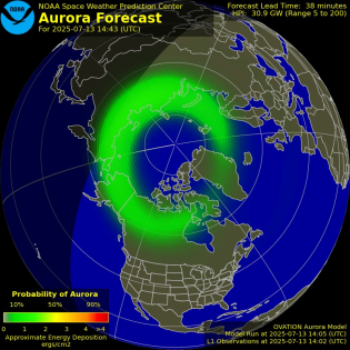 Current Northern hemispheric power input map