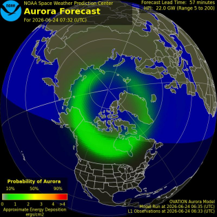 Current Northern hemispheric power input map